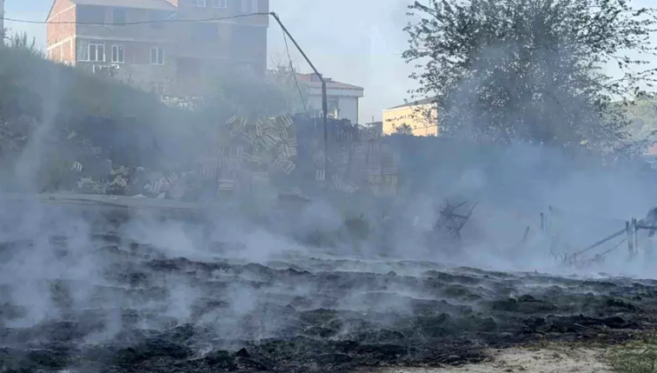 Arnavutköy’de Fabrika Bahçesinde Yangın Paniği! Alevler Gökyüzünü Sardı
