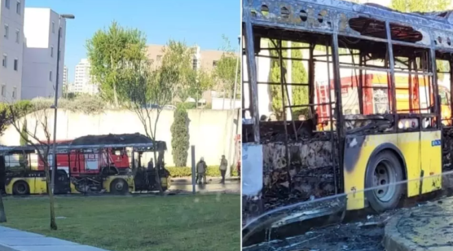 Başakşehir’de Seyir Halindeki İETT Otobüsü Alev Aldı!