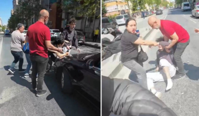 Esenyurt’ta Yaya ile Sürücü Arasında Yol Kavgası: Taş Yağmuru Kamerada