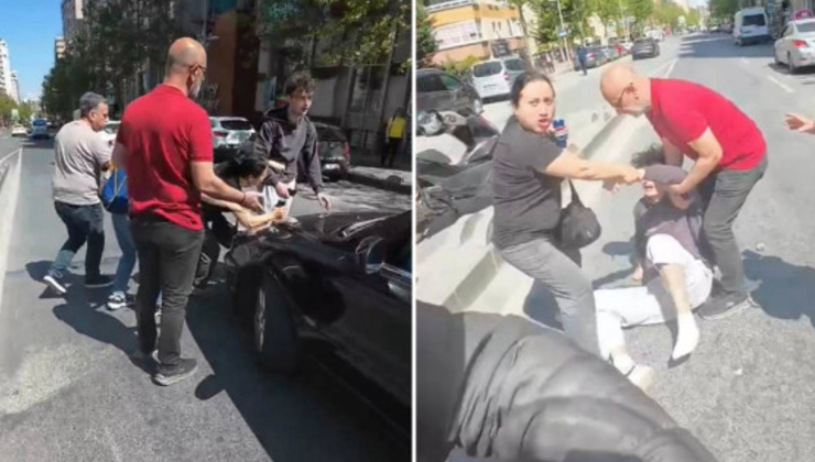 Esenyurt’ta Yaya ile Sürücü Arasında Yol Kavgası: Taş Yağmuru Kamerada