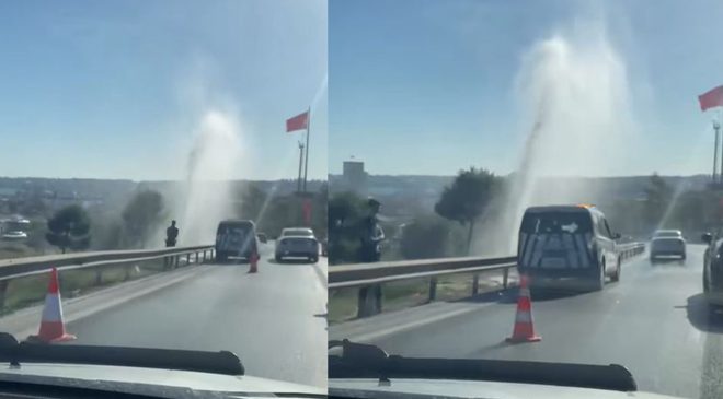 Büyükçekmece’de Su Borusu Patladı: E-5 Karayolunda Trafik Aksadı