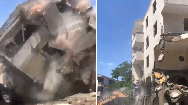 Esenyurt’ta Yıkım Felakete Döndü: Bina Yola Çöktü!